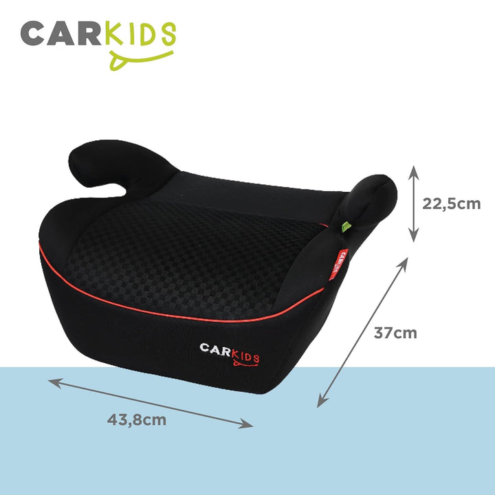 Carkids I-Size Sitzerhöhung Alex 125-150cm Schwarz/Rot Schwartz/Rot, Schwartz/Rot
