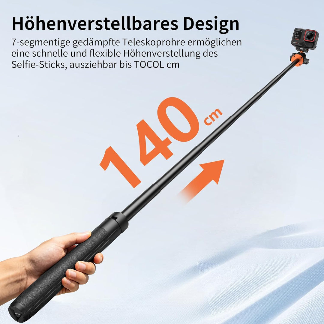 VRIG 140cm Selfie Stick Stativ für Insta 360 Ace Pro 2/ X5/ X4 Air, AC-104 | Magnetischer Schnellwec
