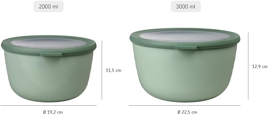Mepal Multi Bowl Cirqula Round - Mikrowellen Geschir - Geeignet als Luftdichte Aufbewahrungsbox für