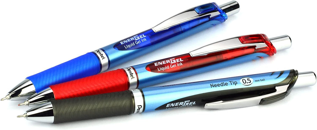 Pentel BLN75-C Gel-Tintenroller EnerGel mit Druckmechanik und Nadelspitze 0,5 mm 12 Stück, blau 12 S