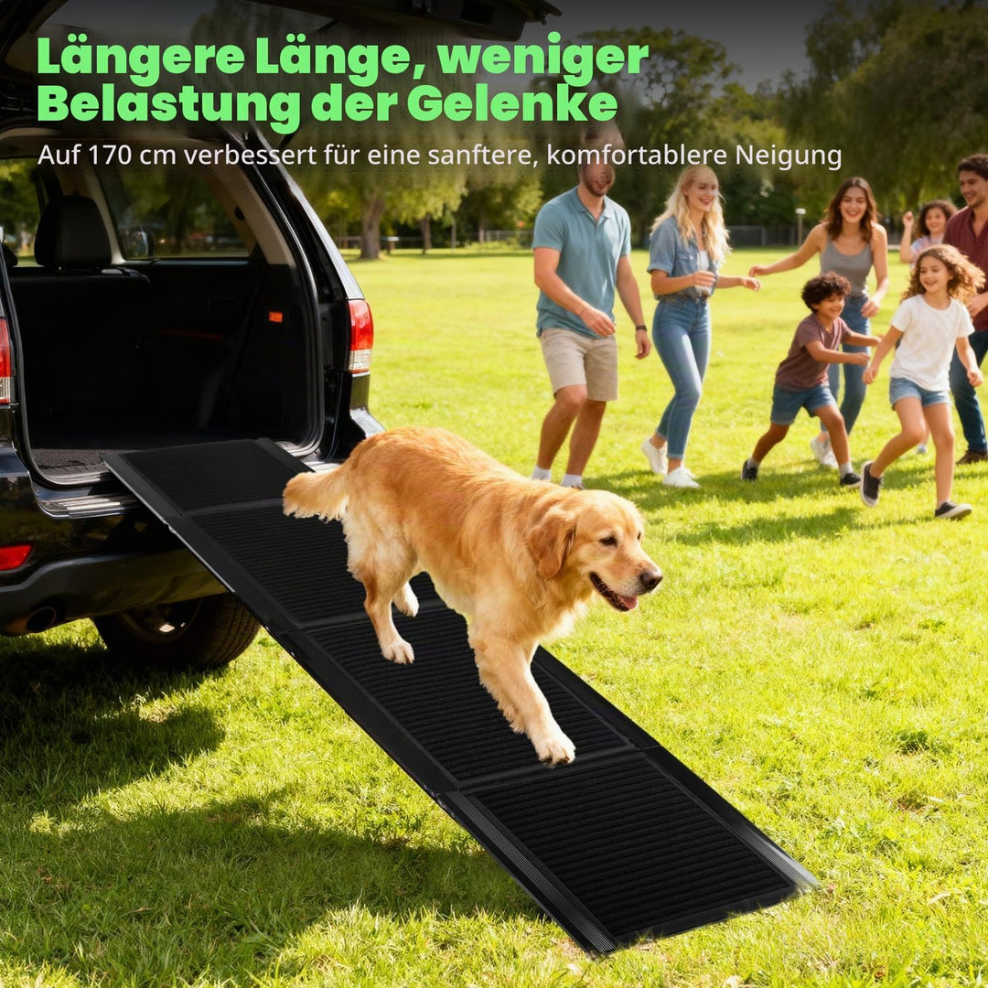 Nobleza - Hunderampe Auto klappbar 170cm, Klappbare Hunderampe mit Anti-Rutsch-Oberfläche, Hunderamp