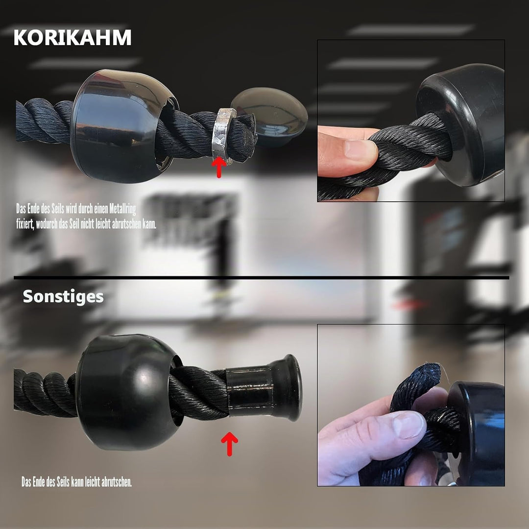 KORIKAHM langes Triceps Seil, Seil Pull Down Befestigung 120/140/160cm, Tricep Pull Down Seil für Ho