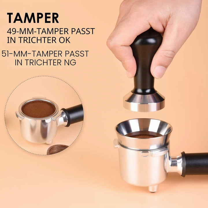 MATOW Espresso-Dosiertrichter aus Edelstahl, kompatibel mit 51 mm Siebträgern 51mm, 51mm