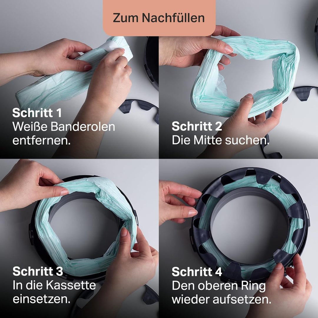 Tommee Tippee Twist & Click Windeleimer-Nachfüllungen, Packung mit 6, jeweils 10,5m, Mehrlagig, Anti