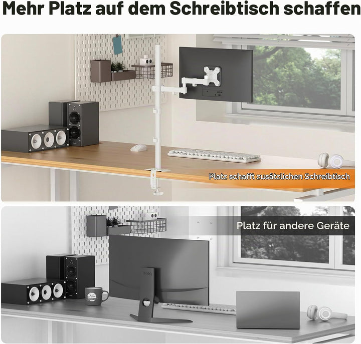 Bracwiser einzelnen Voll einstellbare Stehhöhe Monitorarm Standhalterung 800 mm hoch für Monitor Com