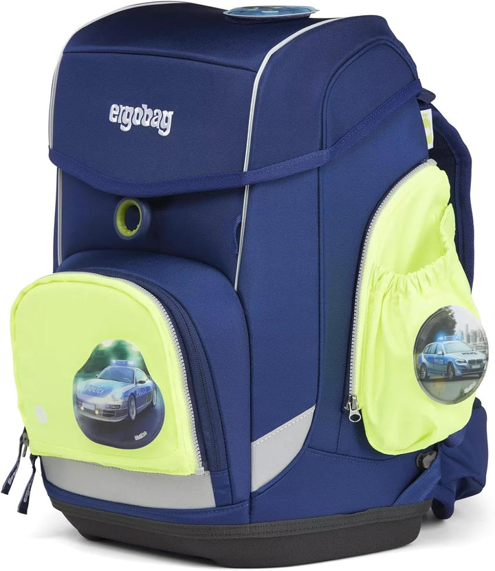 ergobag Fluo LED Seitentaschen Set Geeignet für pack, cubo, cubo light und wide Einheitsgrösse Gelb,