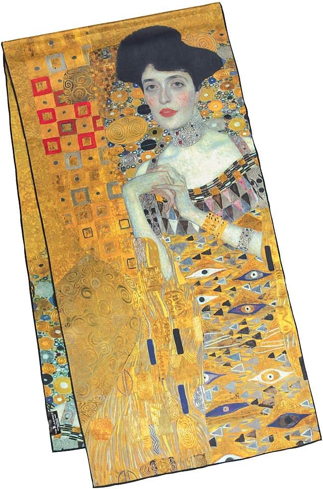 VON LILIENFELD Seidenschal Damen Satin lang Motiv 172 x 42 cm Gustav Klimt: Adele, Gustav Klimt: Ade
