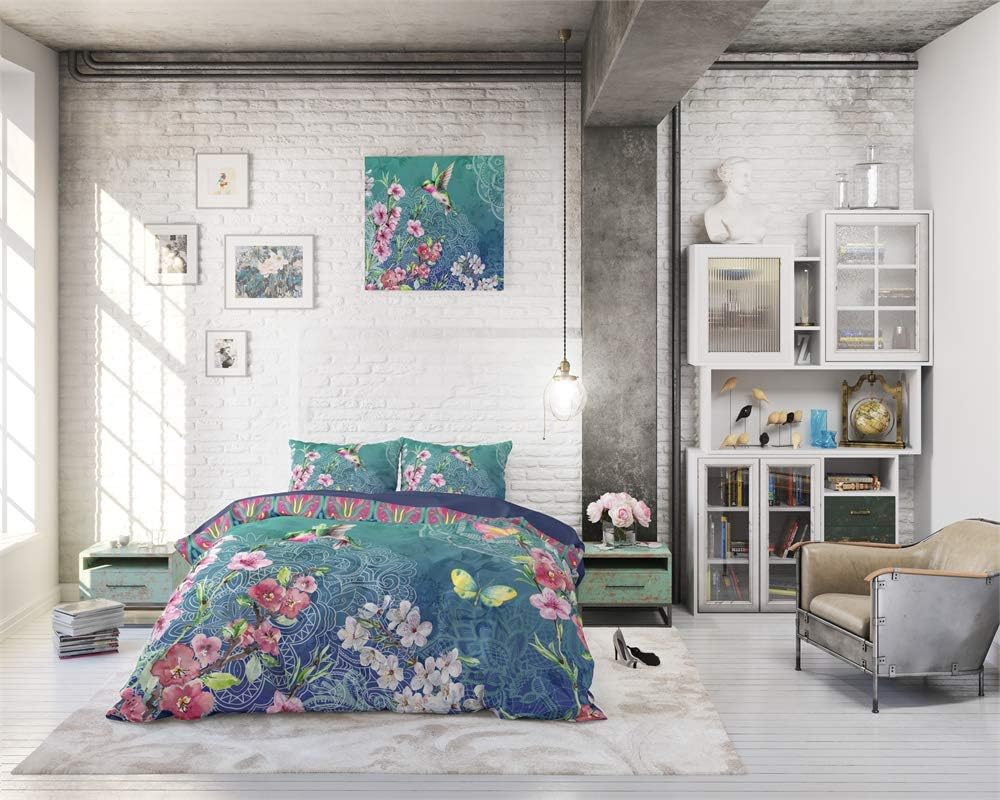 Sleeptime Bettwäsche Baumwolle, Mehrfarbig, Brenda, 200cm x 220cm, Mit 2 Kissenbezüge 60cm x 70cm 20