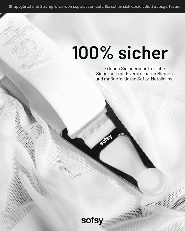 sofsy Strapsstrümpfe Damen 15 DEN – Seidig-weiche Nylonstrümpfe für Strapsgürtel, Strümpfe und Strum