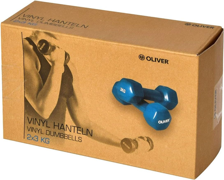 OLIVER Kurzhantelpaar 3er Kombi 3kg Gewichte Kraft Training Vinylummantelung