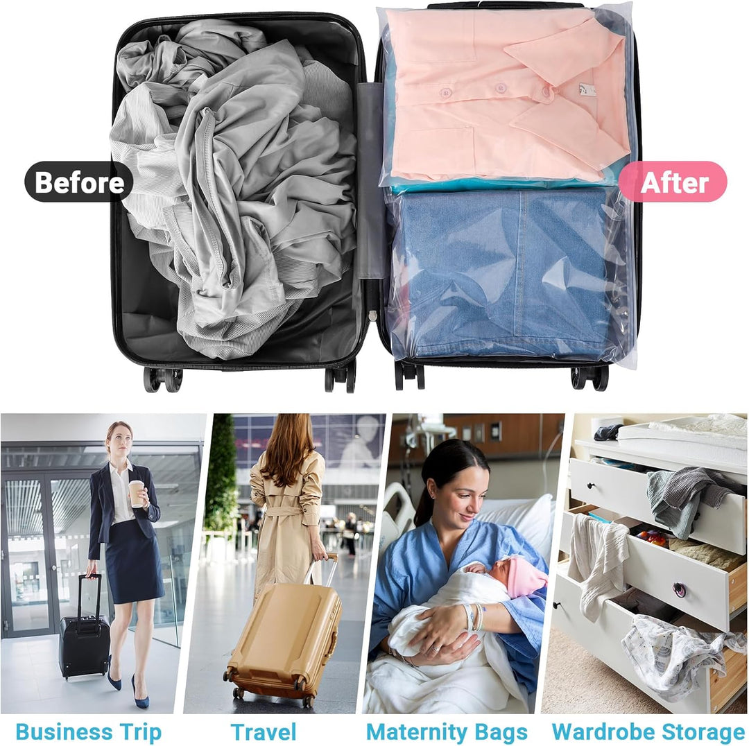 Zip Beutel Kleidung, 50 Stück 25 * 35cm Wiederverschliessbare Beutel für Kleidung, Transparente Beut