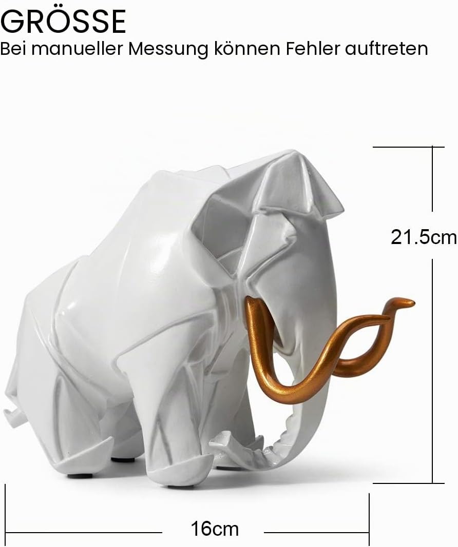Amoy-Art Modern Dekor Skulptur Mammut Figuren Dinosaurier Statue Tier Geschenk Wohnzimmer Kunst Poly