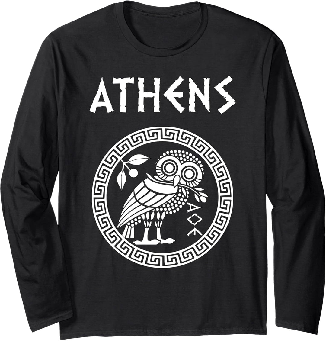 Athenische Eule, Symbol der Göttin Athena Langarmshirt
