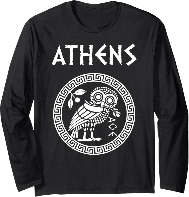Athenische Eule, Symbol der Göttin Athena Langarmshirt