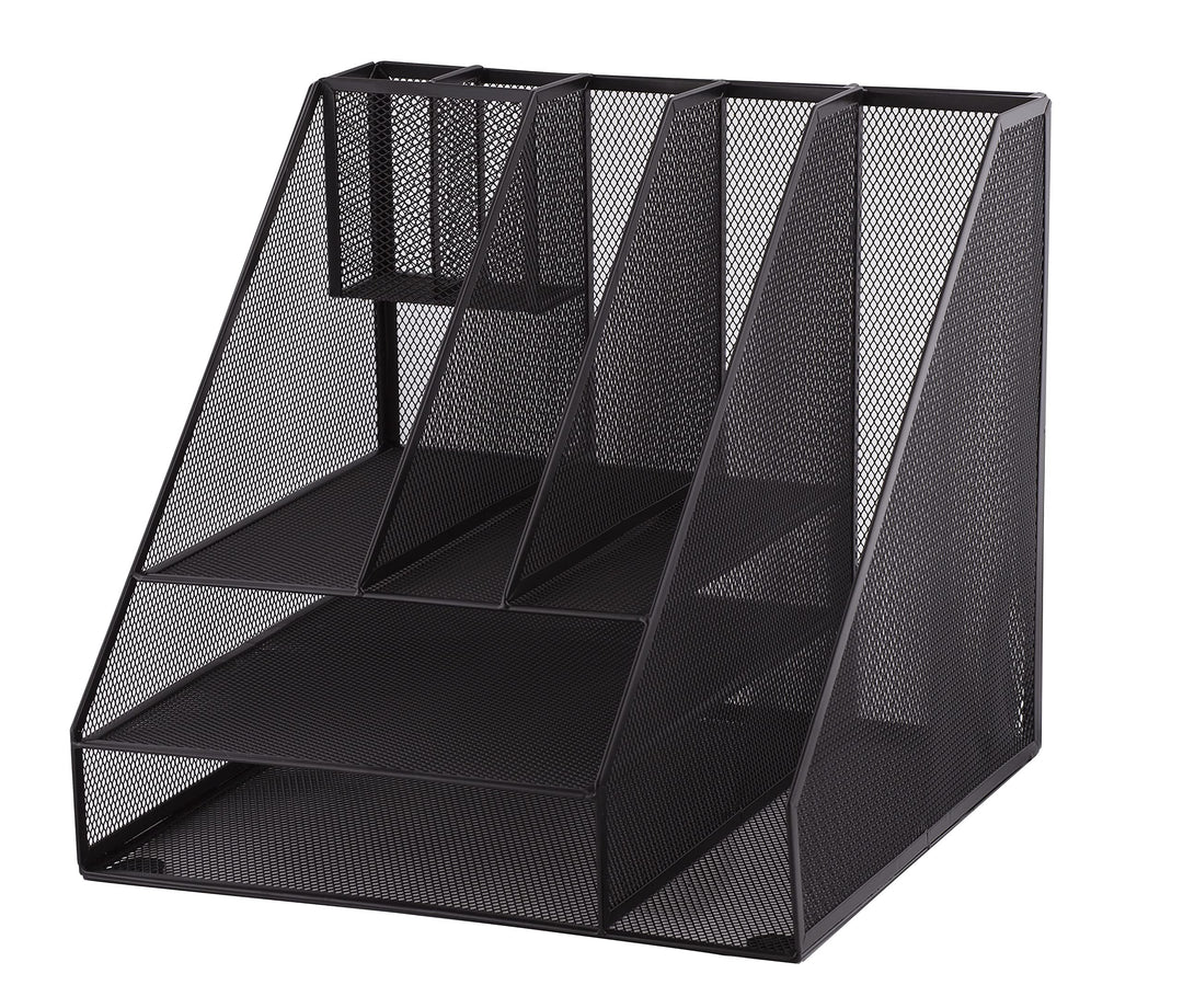 D.RECT Schreibtisch-Organizer,Schwarz Tisch-Organizer, Multi Funktions -Organizer, Stiftehalter, Met
