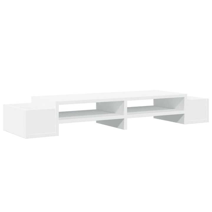 vidaXL Monitorständer mit Stauraum Weiss 100x27x15 cm Holzwerkstoff 100 x 27 x 15 cm Weiss, 100 x 27