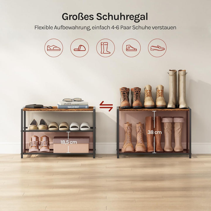 WOLTU Schuhbank Schuhregal mit Sitzfläche Badregal Schuhablage Schuhkommode Schuhständer Organizier