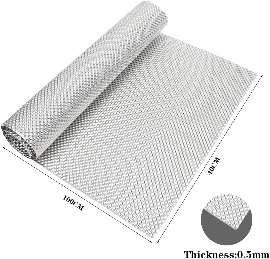 Hitzeschutz Hitzeblech Geprägte, 100x40cm Fahrzeug Aluminisierter Hitzeschutzblech Reparatursatz, Au