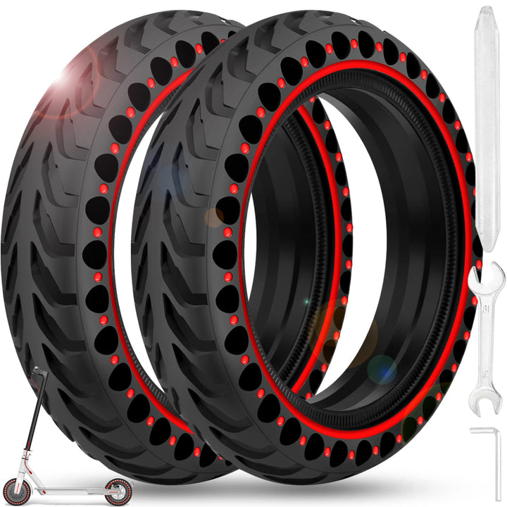 BANGTING 2 PCS 8,5 Zoll E Scooter Solid Reifen, 8 1/2 x2 Vollgummireifen, 50/75-6.1 Ersatzreifen für