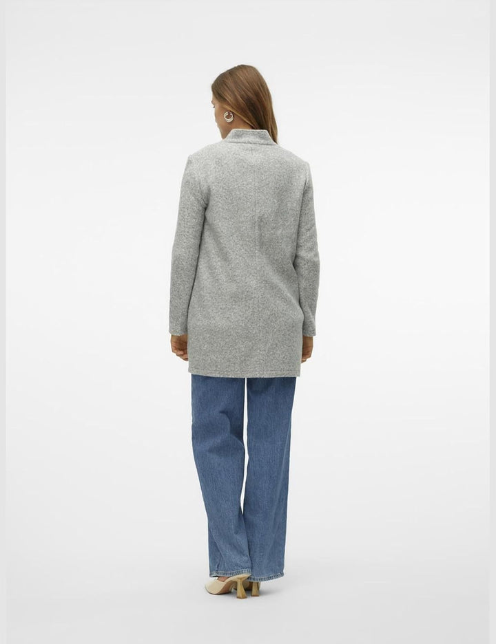 Vero Moda Damen Kurz-Mantel Brushedkatrine mit Stehkragen XS Light Grey Melange/Detail:melange, XS L