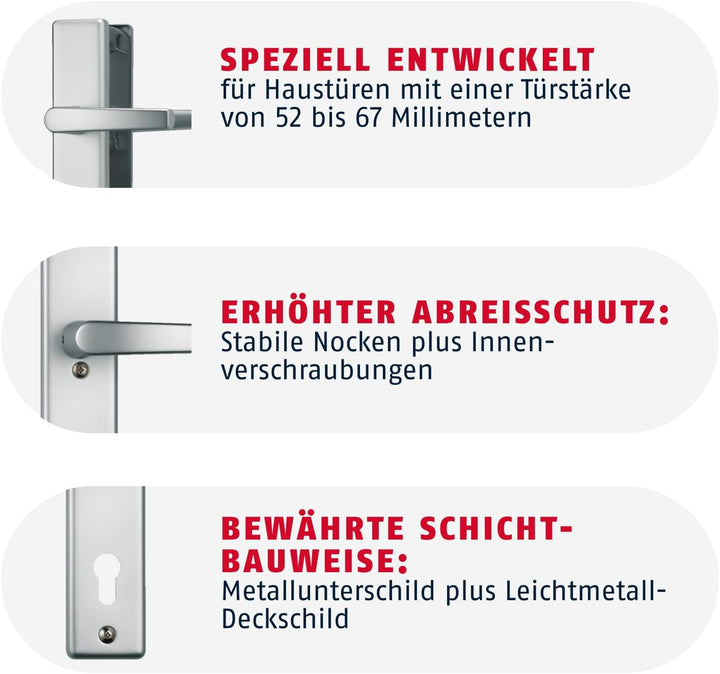 ABUS Tür-Schutzbeschlag HLS214 F4 mit beidseitigem Drücker, 08301 Beidseitig Drücker F4 Bronze, Beid
