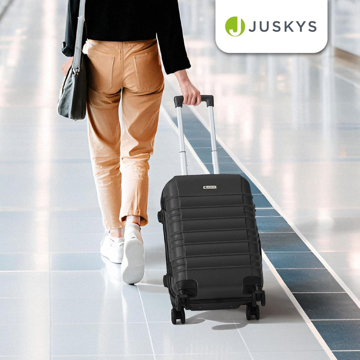 Juskys Hartschale Kofferset Reisekoffer 4 teilig - Zahlenschloss, geräuscharme 360° Rollen gross, Te