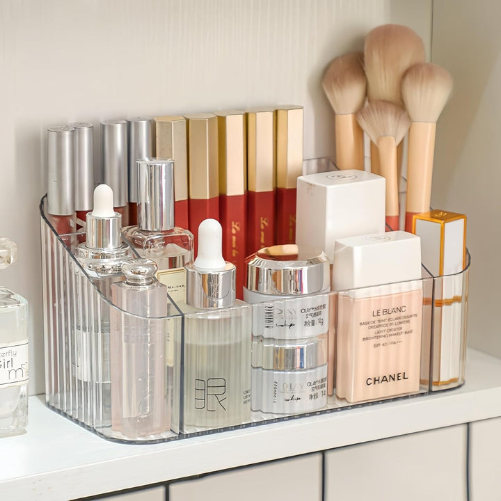 Make Up Organizer, Pinselhalter mit 7 Fächer, Transparent Badezimmer Organizer, Make up pinsel organ