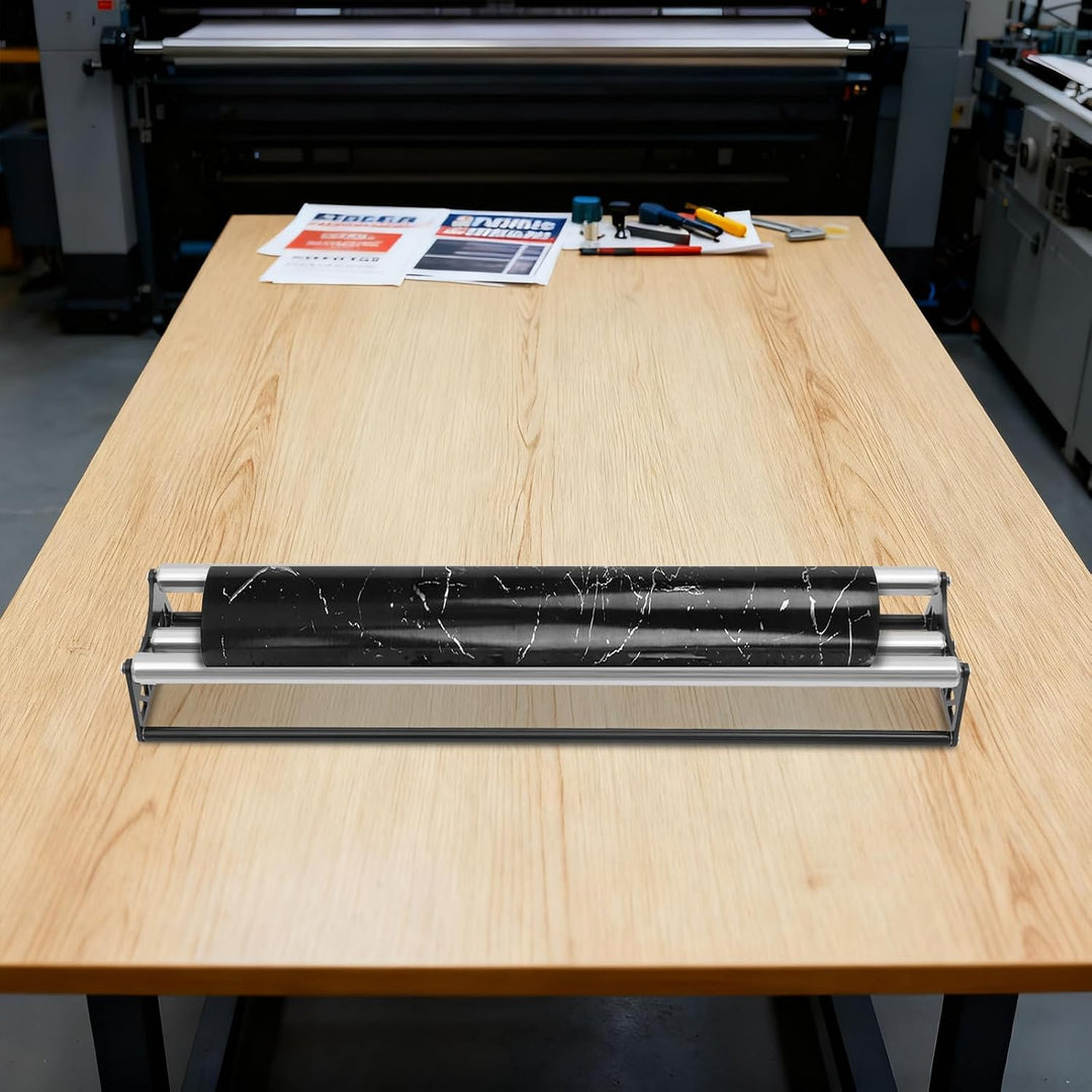 Teerpappenabroller aus Edelstahl,Tapetenabroller mit 3 Rollen,100x22x12.7cm,Abroller,Medien Rollenha