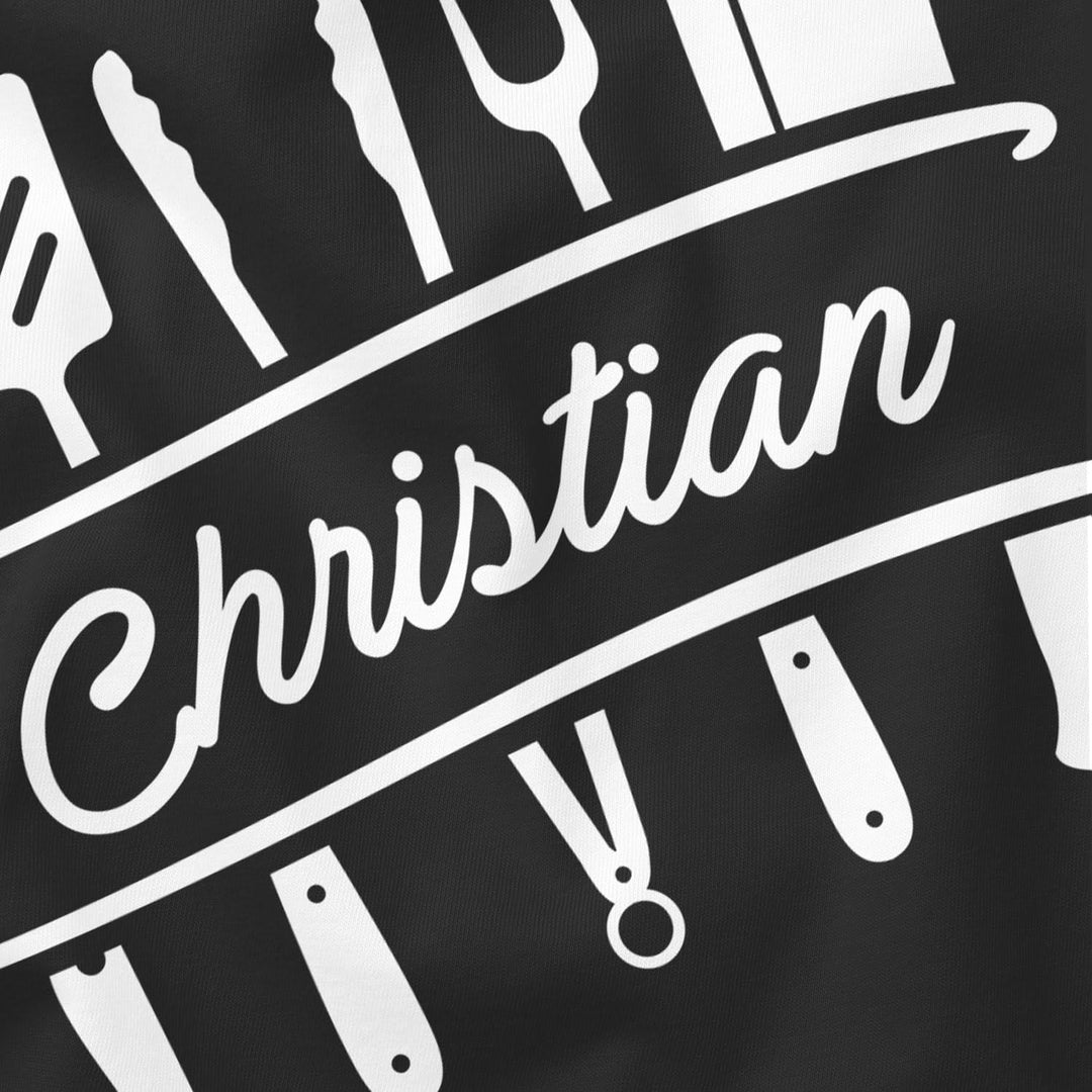 MoonWorks® Herren T-Shirt Grillen personalisiert eigener Name Grillbesteck Geburtstag Geschenk für M