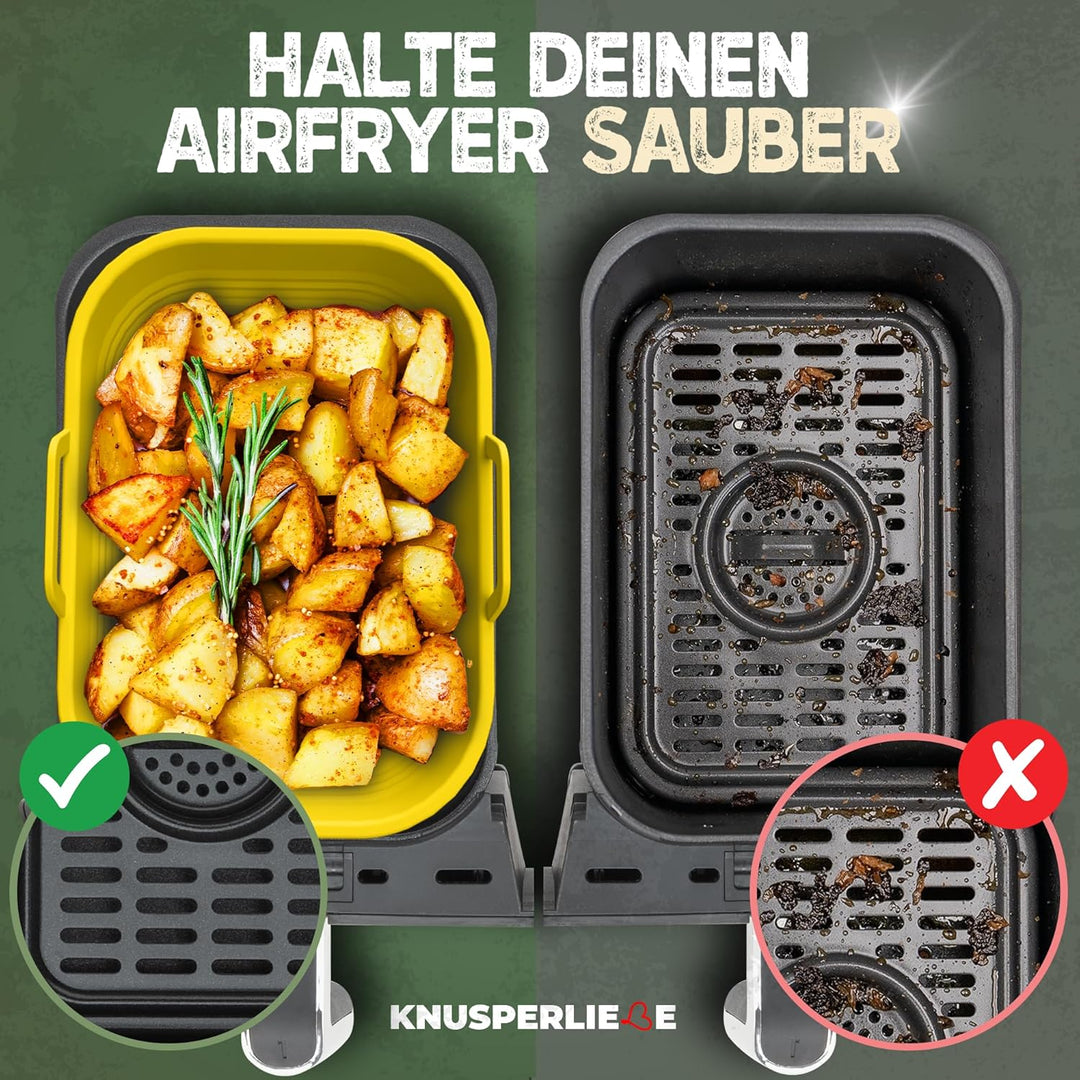 2x Set Silikonform Faltbar für Airfryer, Heissluftfritteuse, BPA-FREI | Zubehör Ninja Foodi Max Dual