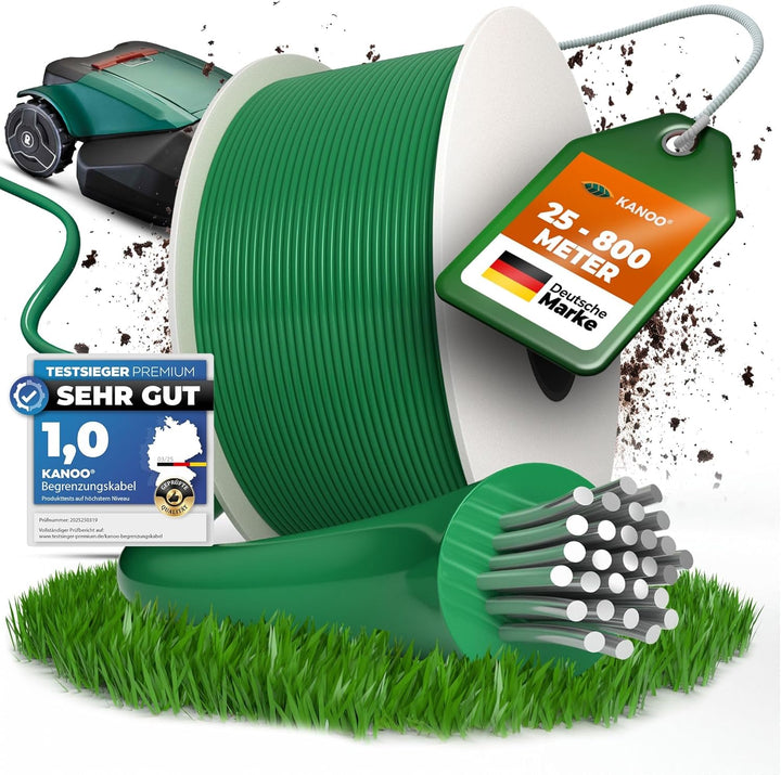 kanoo® Universal Begrenzungskabel für Mähroboter – Begrenzungsdraht für Rasenroboter – Premium Mähro
