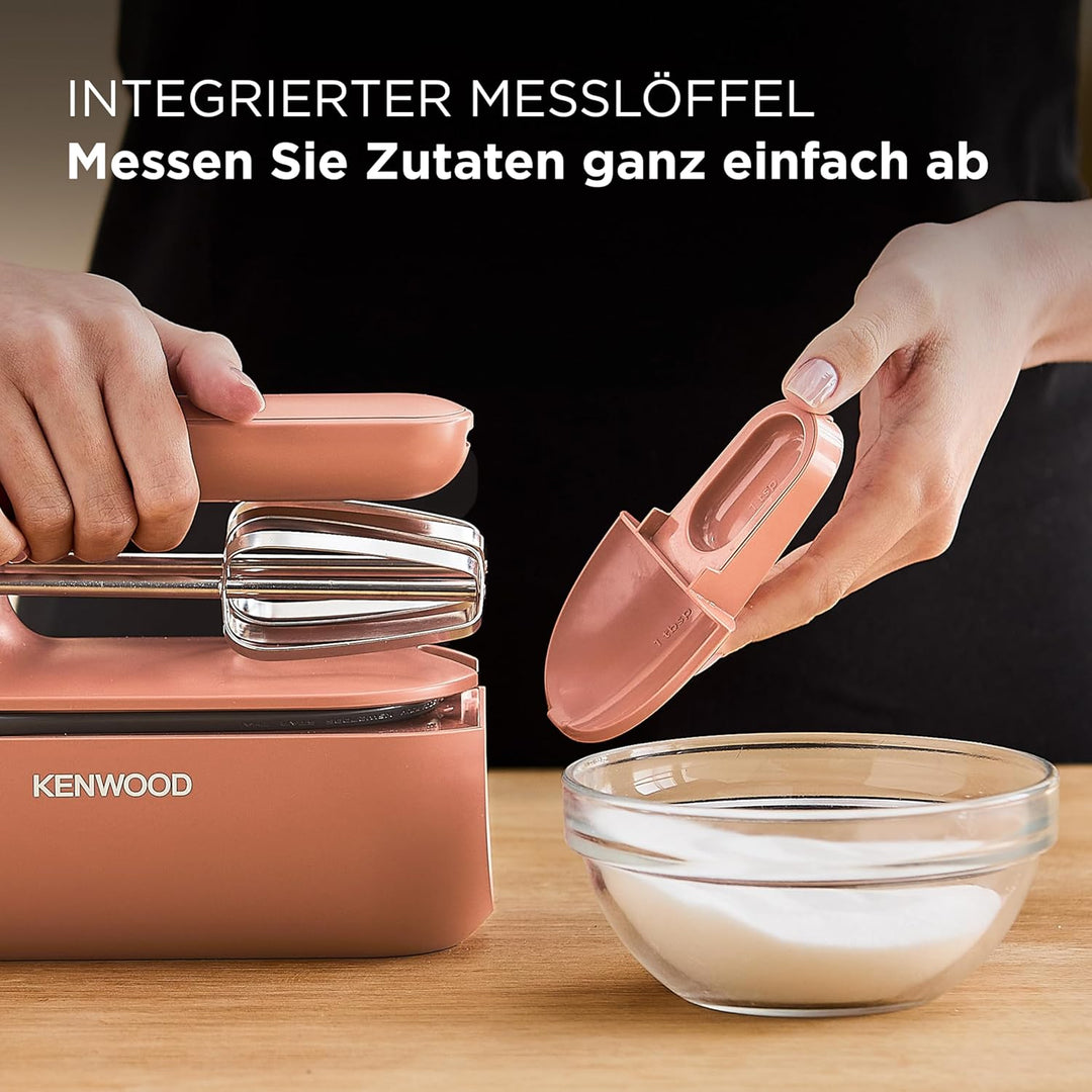 Kenwood Handmixer QuickMix Go HMP40.000RD, tragbar dank integriertem Koffer, Inklusive Edelstahl Sch