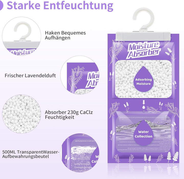 20x230G Hänge Luftentfeuchter mit Duft, Kleiderschrank Feuchtigkeitsabsorber für Keller, Schlafzimme