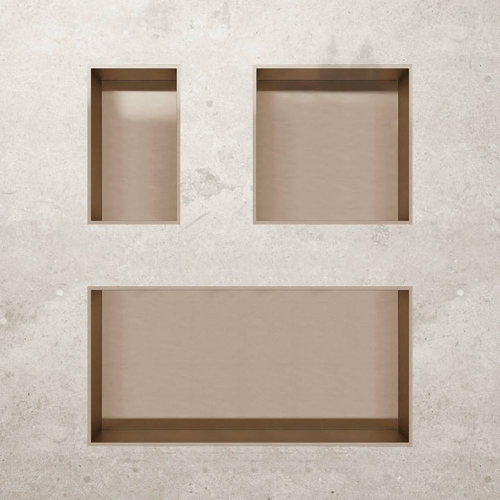 ALONI Wandnische Edelstahl Kupfer gebürstet rostfrei 30,5x30,5x10 cm - Einbau-Duschnische Badezimmer