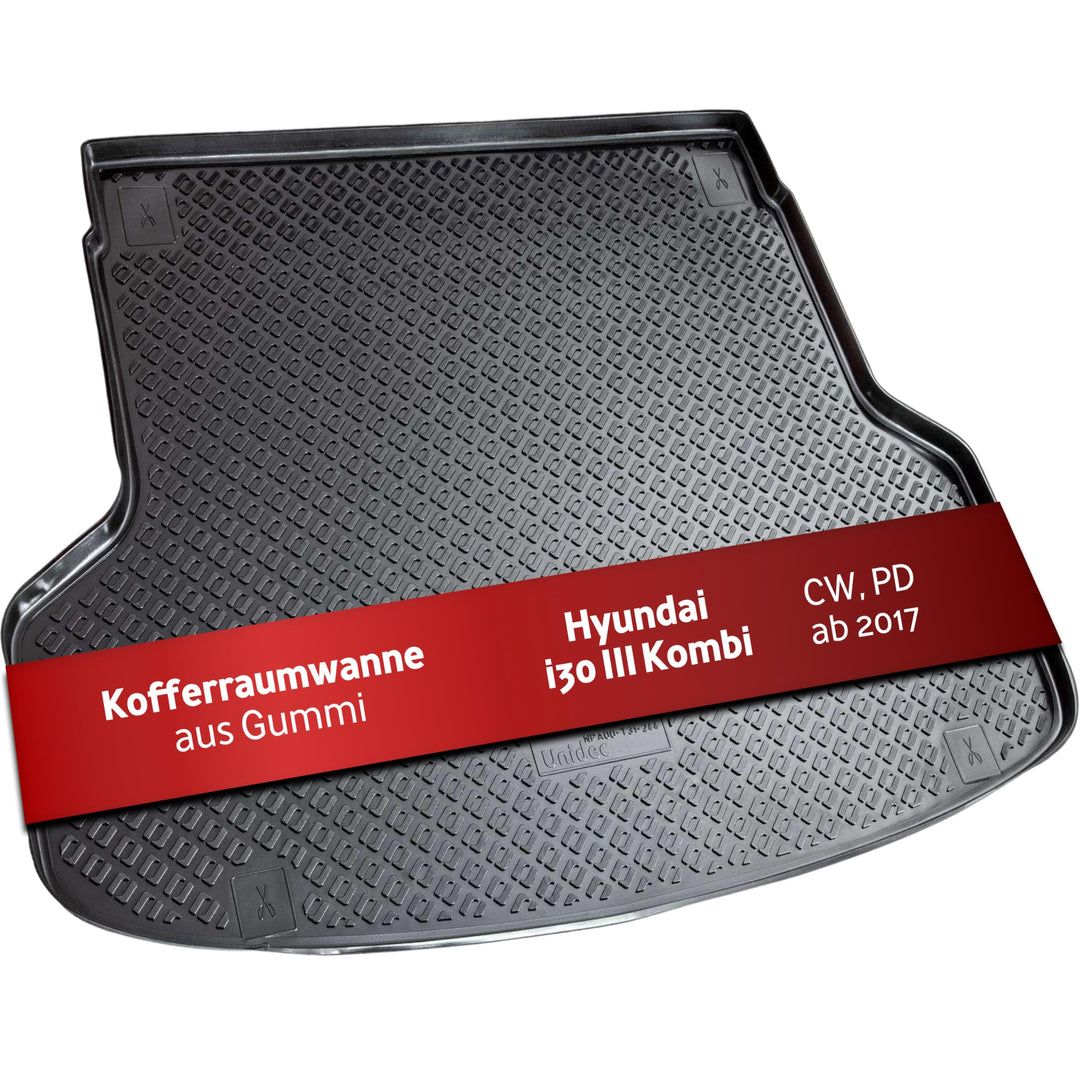 Recambo Kofferraumwanne passend für Hyundai i30 III Kombi CW, PD | ab 2017- | passgenau mit Rand Sch