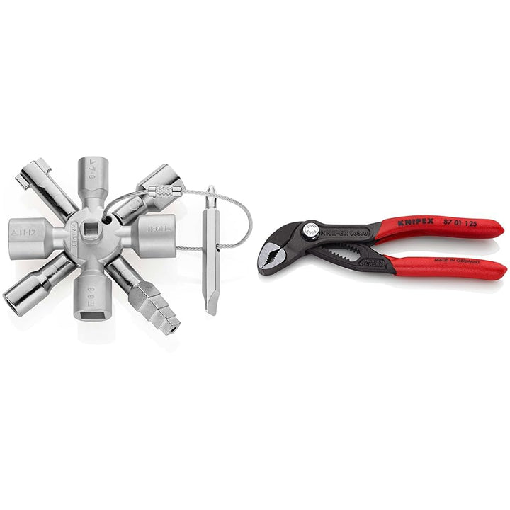 Knipex TwinKey® Schaltschrankschlüssel für gängige Schränke und Absperrsysteme 92 mm 00 11 01 &amp; Cobr