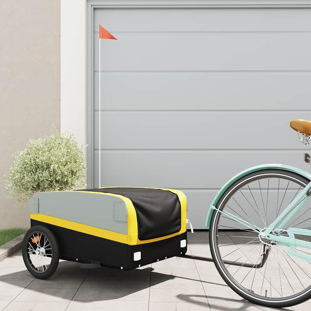Fahrradanhänger 45kg Schwarz Orange | Robustes Eisen, hohe Tragkraft Gelb, Gelb