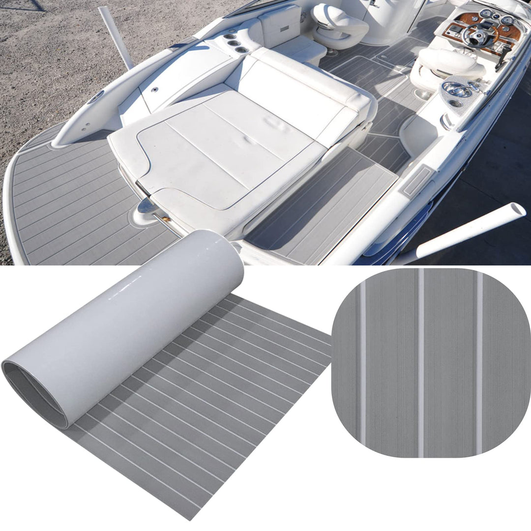 Hzkaicun Eva Schaum Boot 240x17/41/60/90 cm, Teakholz Eva Schaum Bodenbelag, Selbstklebende Deck Tep