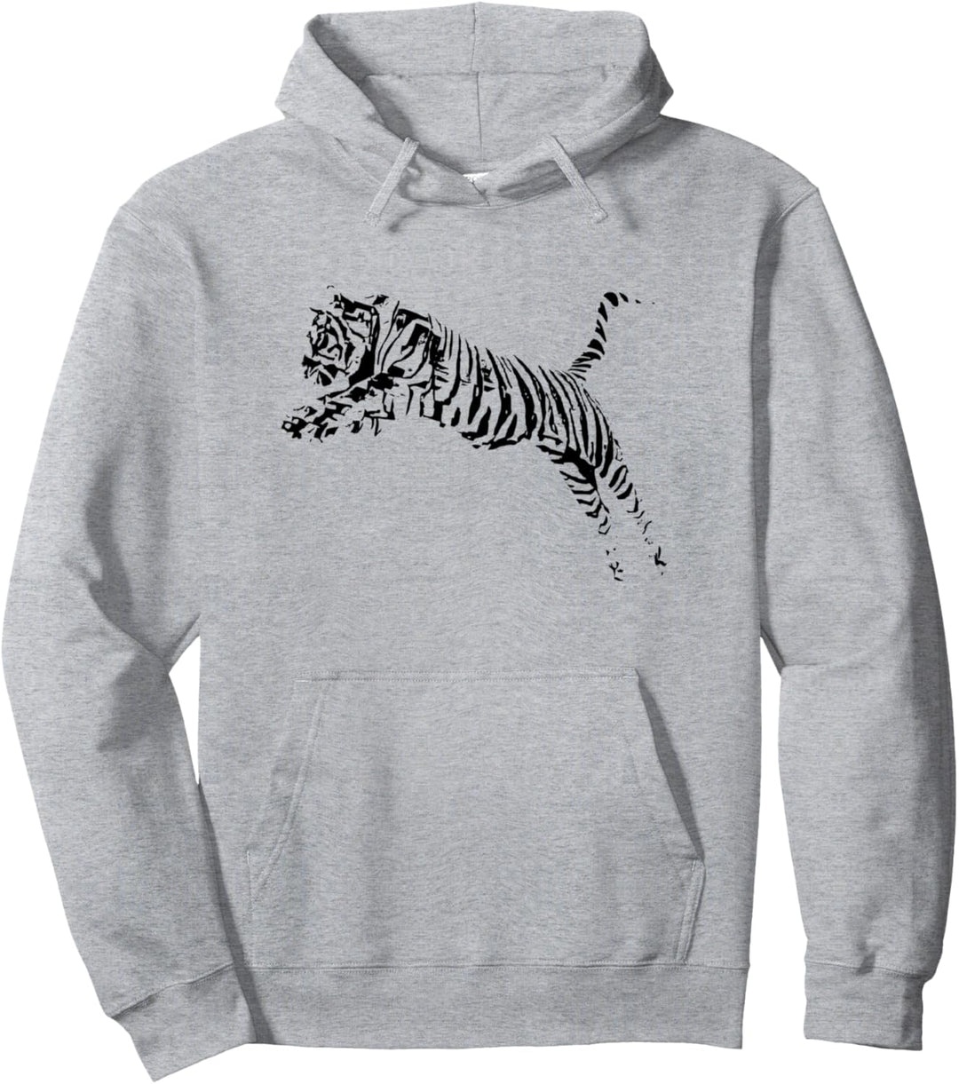 Tiger Motiv Raubkatzen Dschungel Katzen Zähne Krallen Tiger Pullover Hoodie
