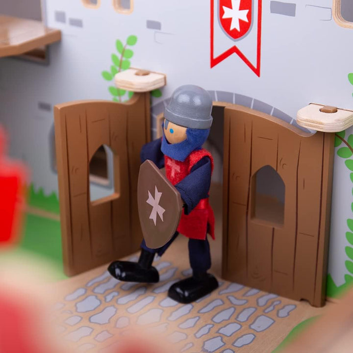 Bigjigs Spielzeug Holz Mittelalterliche Ritter - Holzpuppenhaus Figuren, Spielset