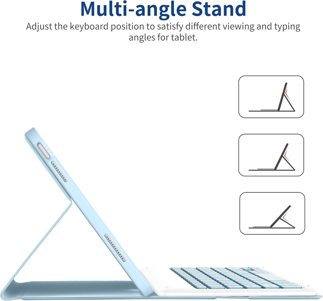 EasyAcc Tastatur Hülle Kompatibel mit iPad 10 Generation 10,9 Zoll 2022 mit Schutzfolie, [QWERTZ Deu