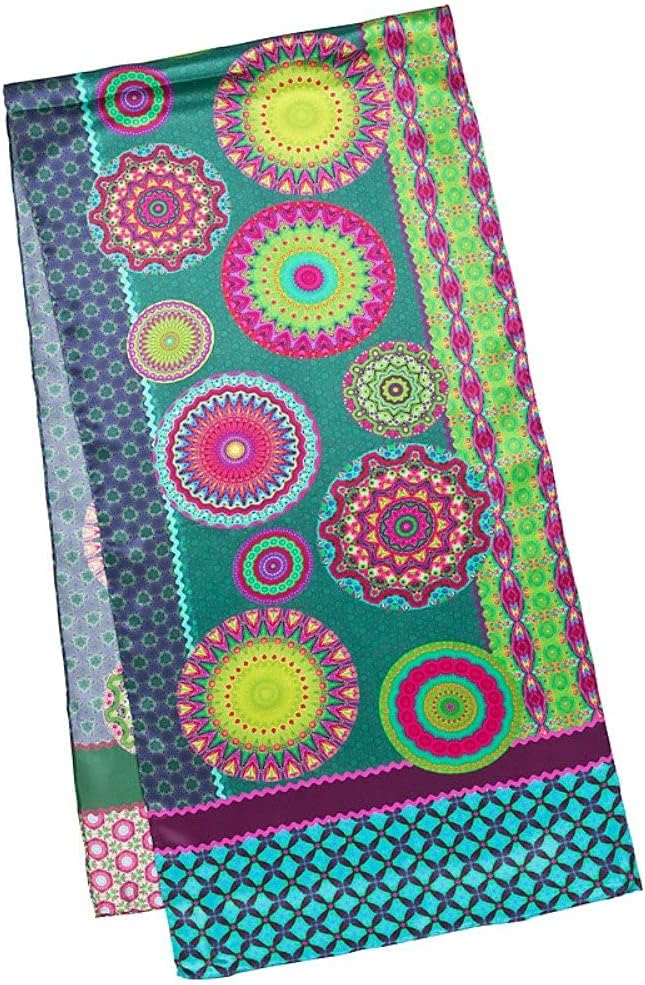 VON LILIENFELD Seidenschal Magic Mandala Kunst 172 x 42 cm handgerollte Kanten