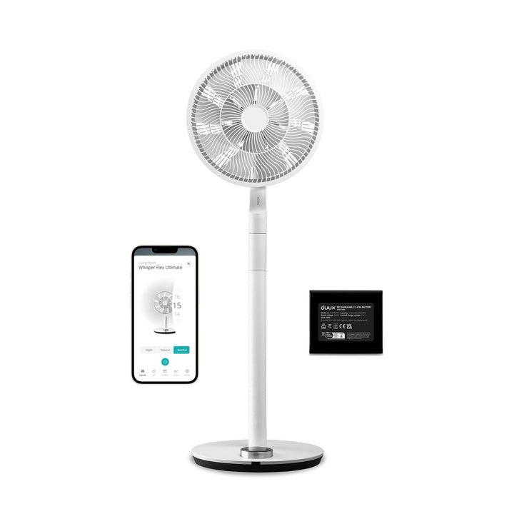 Duux Whisper Flex Ultimate Smart Standventilator Leise - Steuerung per Fernbedienung & Smartphone -