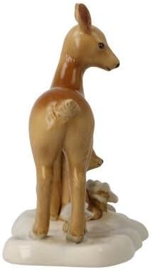 Goebel Figur Rehe im Schnee Winterwald, aus Steingut gefertigt, Höhe 14cm, 66-704-47-1
