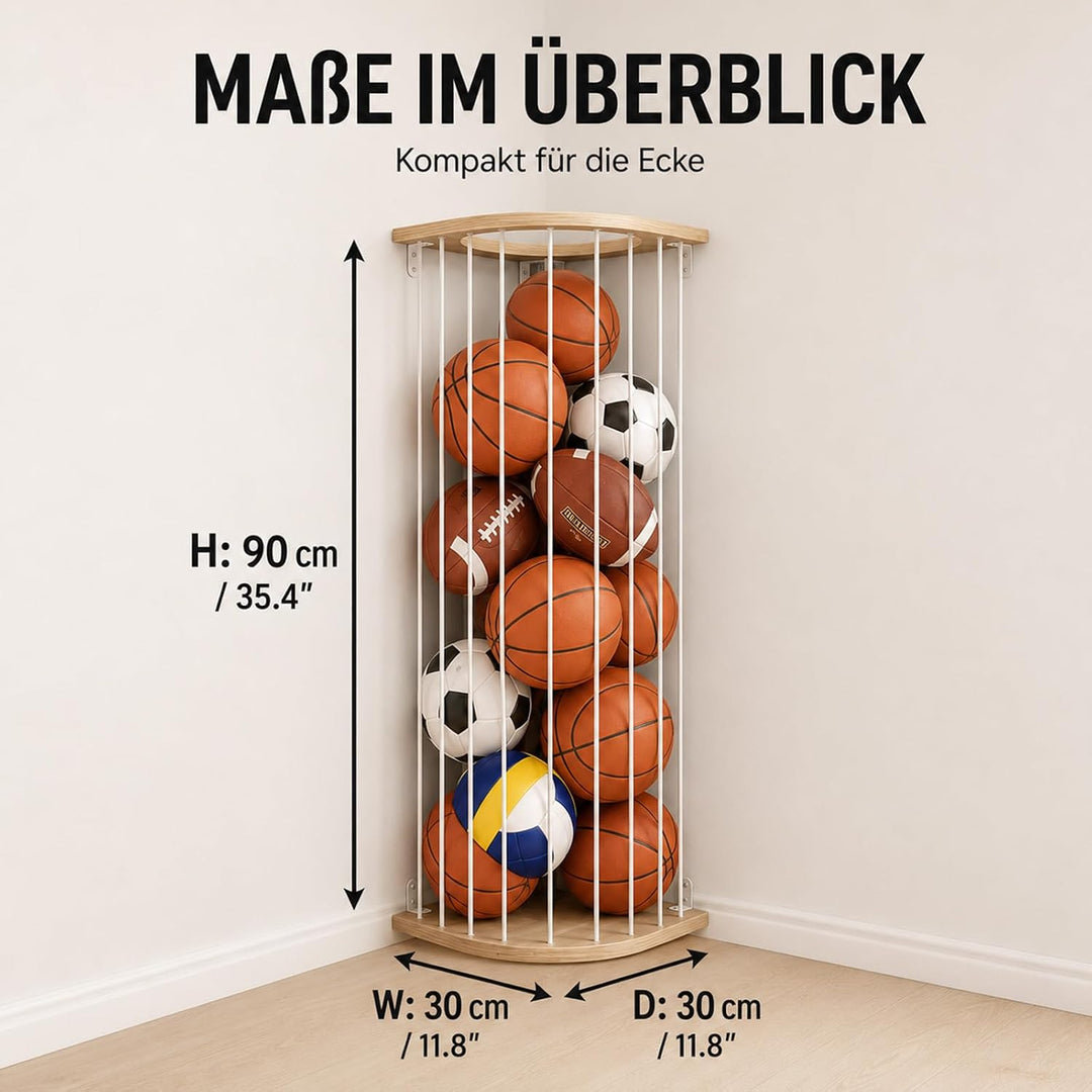 Garage Organizer Ballhalterung Wand - Slackline Ballnetz für 5 Bälle