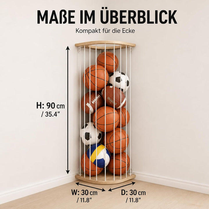 Garage Organizer Ballhalterung Wand - Slackline Ballnetz für 5 Bälle