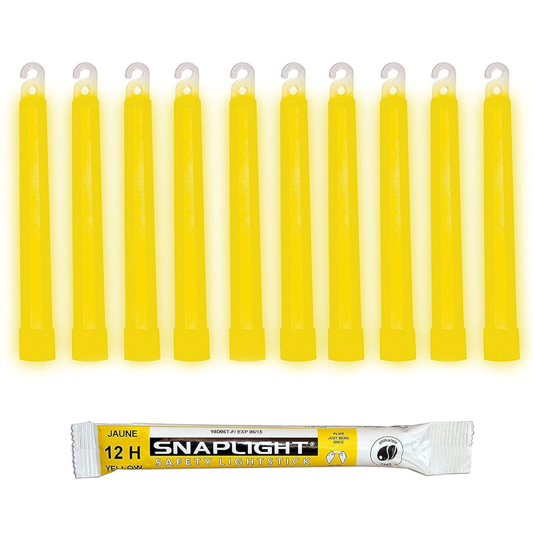 Cyalume SnapLight Knicklichter in Gelb (100-er Pack) - 15 cm Glow Sticks mit Haken am Ende - ultra h