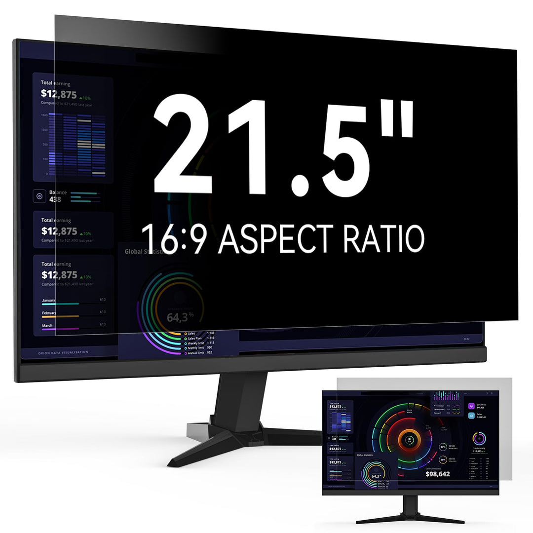 Computer Monitor Sichtschutz 21.5 Zoll Seitenverhältnis 16:9, Anti Blaulicht Blendschutz Displayschu