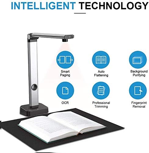 JOYUSING 14MP Buchscanner, Tragbarer High Definition Dokumentenscanner for A3, Mehrsprachige OCR, Ko