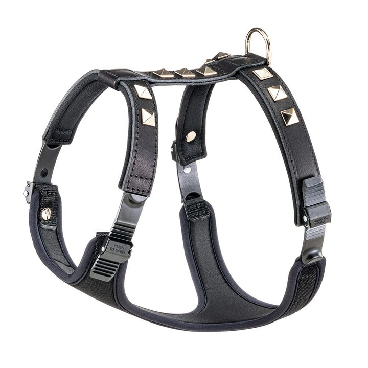 Ferplast Hundegeschirr mittelgrosse Hunde GIOTTO LUXOR MEDIUM, aus echtem Leder mit silbernen Nieten